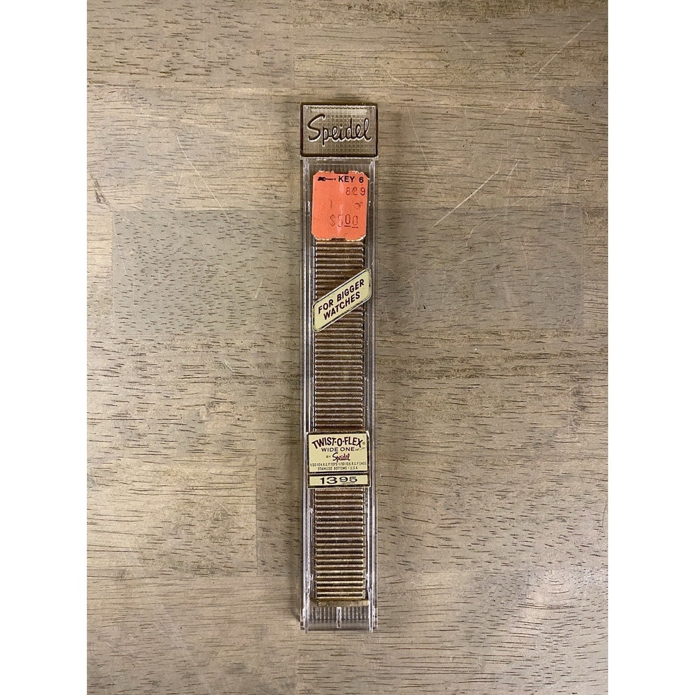 Vintage Speidel Gold Tone Watch Band Twist-O-Flex 1410 Long Adjustable NOS